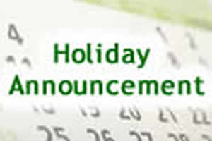 Holiday Notice - Labour Day Holiday